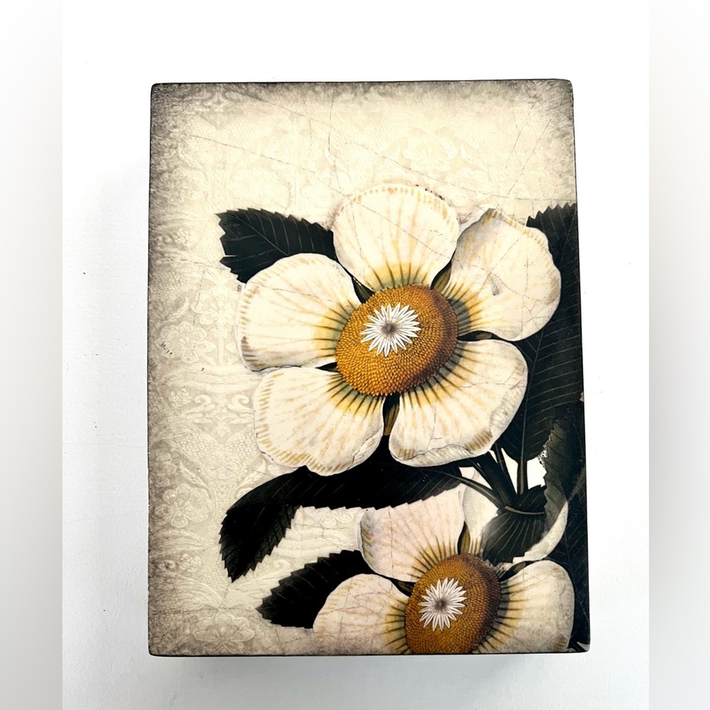 White Blossoms Memory Tile
